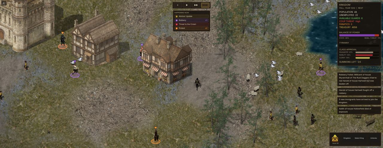 A foiled robbery, a protest, and a rebel threat unfolding at once in the streets of a Crowns Edge kingdom